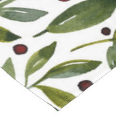 Nappe Aquarelle verte branches saisonnières et baies (Angle)