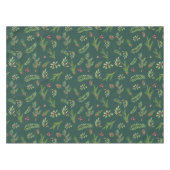 Nappe Aquarelle verte Feuilles de Noël (Devant (Horizontal))