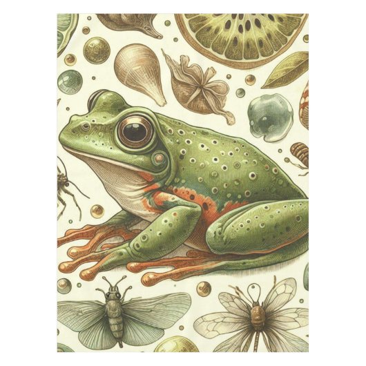 Nappe Aquarelle vintage de grenouille (Devant)