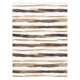 Nappe Aquarelle vintage rayée - Tons de café terreux(2)