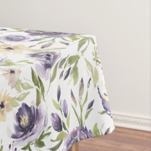Nappe Aquarelle Violet motif floral