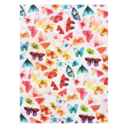 Nappe Aquarelle Whimsical Rainbow Forest Butterfly (Devant)