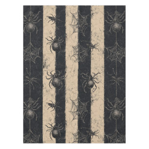 Nappe Araignée gothique et Motif d'Halloween rayé sur le