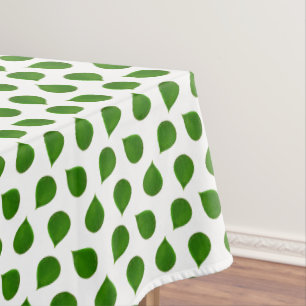 Nappe Arbre de Jade Feuilles Vertes sur Fond Blanc