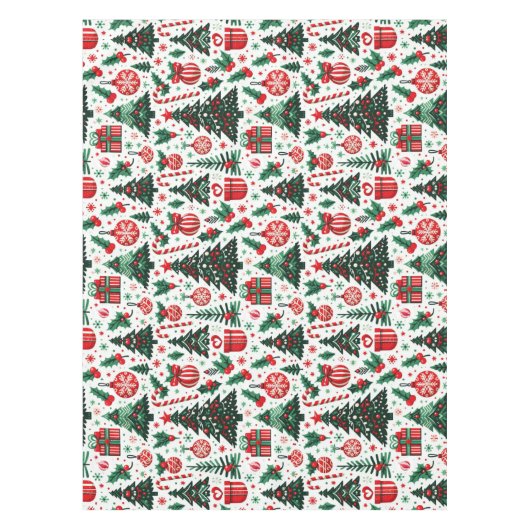 Nappe Arbre de Noël, cadeaux, sucre de canne (Devant)
