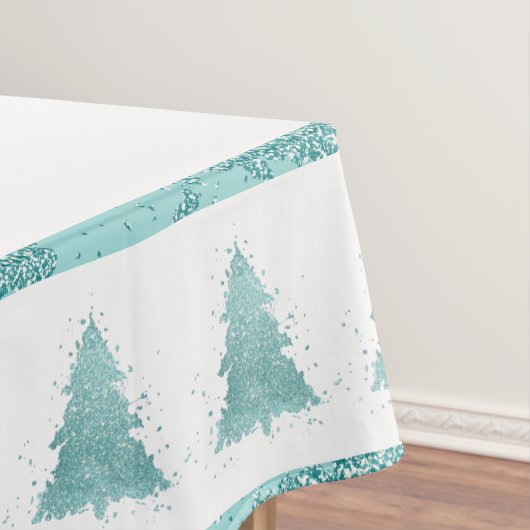 Nappe Arbre de Noël élégant | Luxe Aqua Mint Splatter (In Situ)