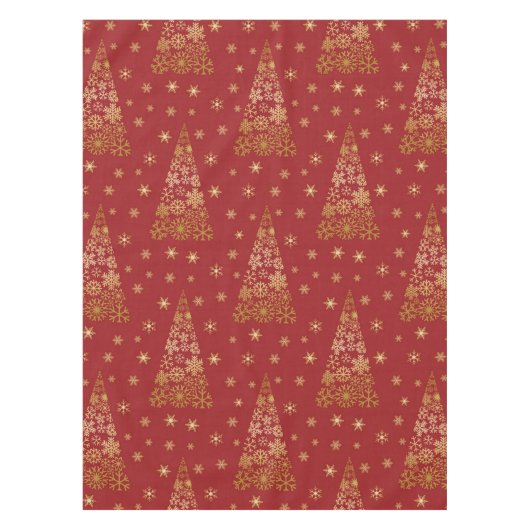 Nappe Arbre de Noël élégant rouge et or (Devant)