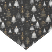 Nappe Arbre de Noël et étoiles en argent, noir et or (Angle)