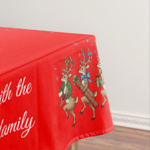 Nappe Arbre de Noël fantaisiste et rennes fantaisistes