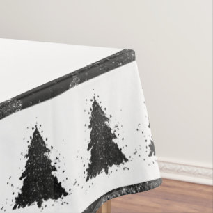 Nappe Arbre de Noël Moody Onyx Silvery Black Splatter