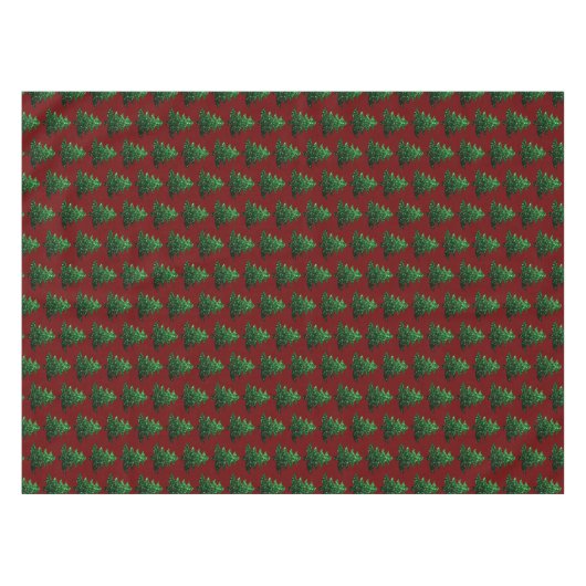 Nappe Arbre de Noël pétillant vert motif rouge foncé (Devant (Horizontal))