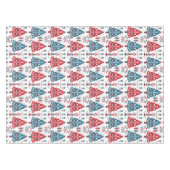 Nappe Arbre de Noël rouge et bleu Folk Art scandinave (Devant (Horizontal))
