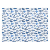 Nappe Arbre d'hiver blanc et bleu Whimsical et flocon de (Devant (Horizontal))