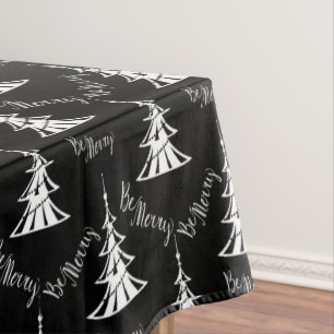 Nappe Arbres de Noël contemporains noirs et blancs