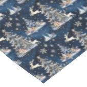 Nappe Arbres de Noël, rennes et flocons de neige (Angle)