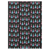 Nappe Arbres de Noël roses et bleus Joyeux NoirNappe (Devant)