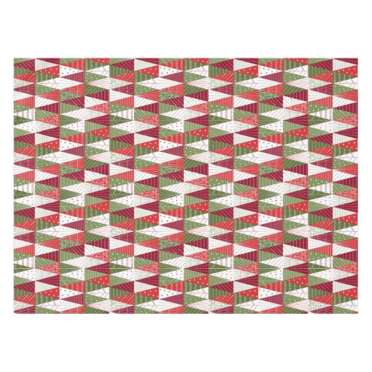 Nappe Arbres de Noël verts et rouges (Devant (Horizontal))