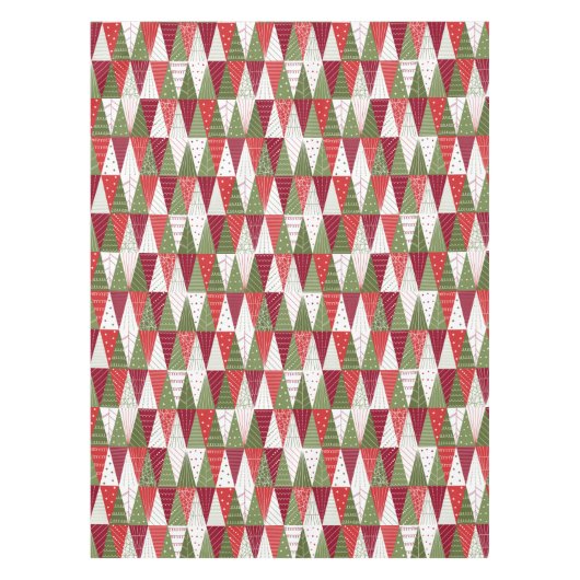 Nappe Arbres de Noël verts et rouges (Devant)