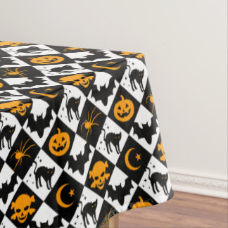 Nappe Arlequin Motif de diamants noir et blanc