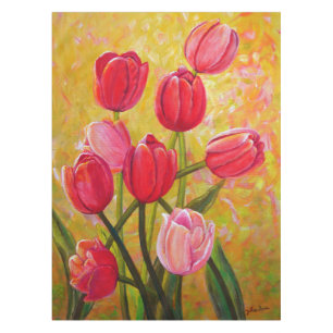 Nappe Arrangement en tulipe rose et rouge