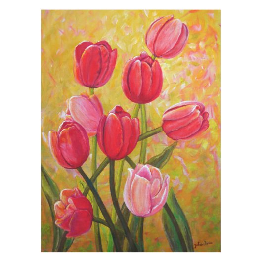 Nappe Arrangement en tulipe rose et rouge (Devant)