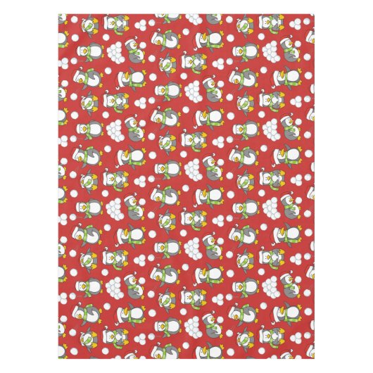 Nappe Arrière - plan de pingouins de Noël (Devant)