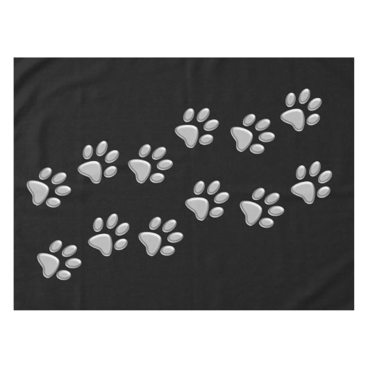 Nappe Arrière - plan noir Silver Dog Paws Motif d'impres (Devant (Horizontal))
