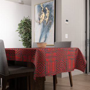 Nappe Art à motif tribal rouge