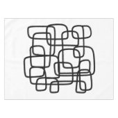 Nappe Art Abstrait Contemporain Noir Et Blanc (Devant (Horizontal))