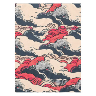 Nappe Art abstrait de vagues océaniques de style japonai