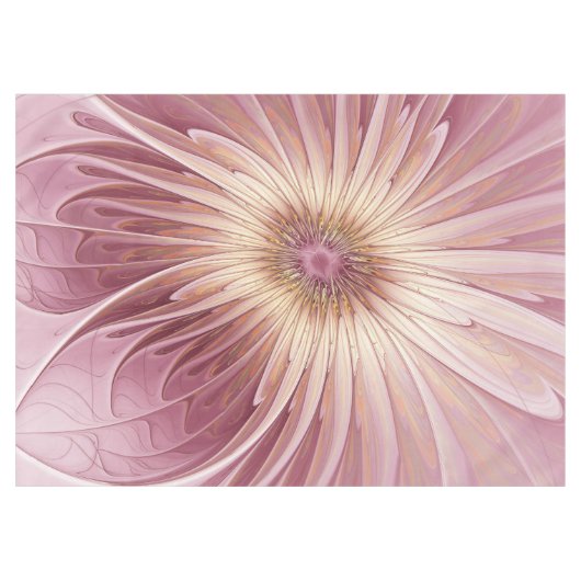 Nappe Art Abstrait Fractal Fleur & Tons de Bourgogne (Devant (Horizontal))