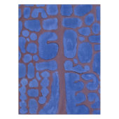 Nappe Art abstrait vintage bleu nuit (Devant)
