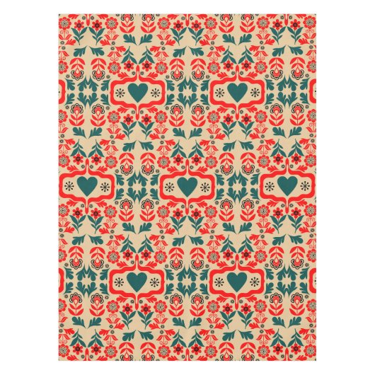 Nappe Art de fleurs abstrait boho (Devant)