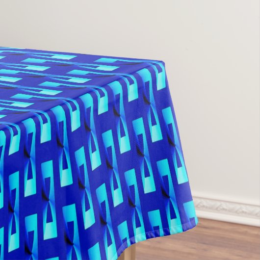 Nappe Art Déco Métallo Géométrique - Bleu Cobalt (In Situ)