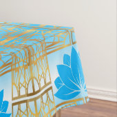 Nappe Art déco rétro Lotus (bleu) (In Situ)