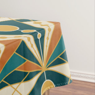 Nappe Art déco (vert, rouillé et or)