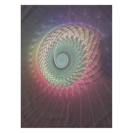 Nappe Art fractal abstrait moderne coloré escargot (Devant)