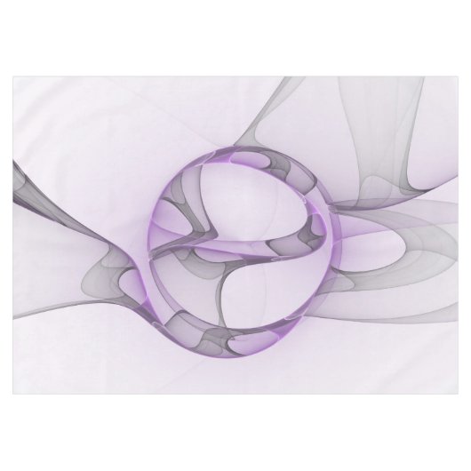 Nappe Art fractal abstrait moderne lavande gris (Devant (Horizontal))