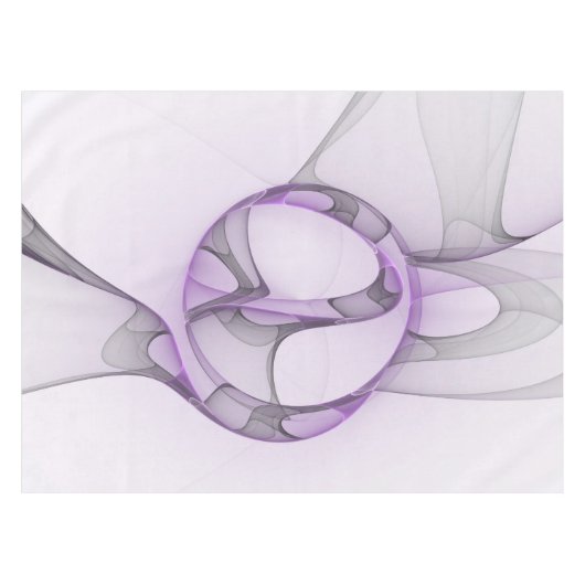 Nappe Art fractal abstrait moderne lavande gris (Devant (Horizontal))