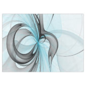 Nappe Art fractal moderne gris anthracite abstrait bleu (Devant (Horizontal))