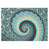 Nappe Art fractal spirale abstrait bleu turquoise orange (Devant (Horizontal))