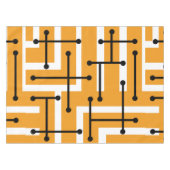 Nappe Art géométrique rétro Maze Orange (Devant (Horizontal))
