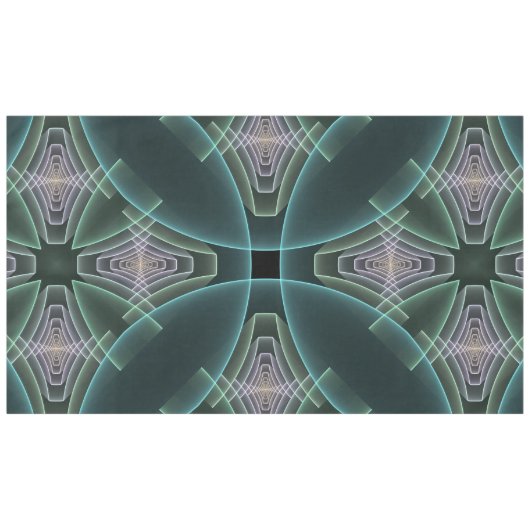 Nappe Art graphique géométrique fractal sarcelle moderne (Devant (Horizontal))