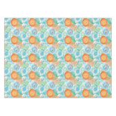 Nappe Art Moderne D'Orange Et Turquoise (Devant (Horizontal))