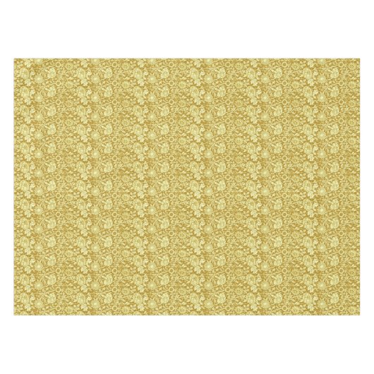Nappe Art Nouveau Carnation Damas, moutarde et jaune (Devant (Horizontal))