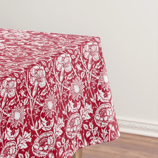 Nappe Art Nouveau Carnation Damask, rouge et blanc (In Situ)