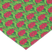 Nappe Art Nouveau rouge oeillets damas floral (Angle)