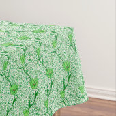 Nappe Art Nouveau Tulip Damask, Emerald Green (In Situ)