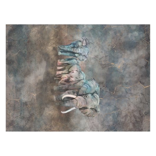 Nappe Art numérique de troupeau d'éléphant (Devant (Horizontal))