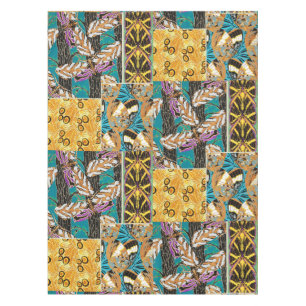 Nappe Art papillon sarcelle et violet maximaliste vibran